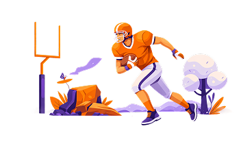Illustration of an American football player